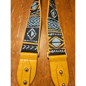 Purse Bag Strap Yellow Blue Turquoise Hippie Boho